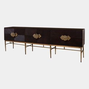 Mobile TV in Legno Massello Elegante Rustico <span class=keywords><strong>Caracole</strong></span> con Impiallacciatura Naturale, Mobile Porta TV per Soggiorno - Product Image 1