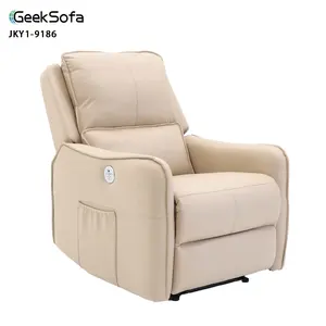 Geeksofa Factory Wholesale Lazy Boy Modern Microfiber Fabric Power Electric Recliner Chair with Massage and Heat for Living Room