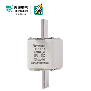 Fusibles céramiques à action rapide Tengen Rt16-3 630A gG 500V 120kA haute tension pour protection électrique - Product Image 1