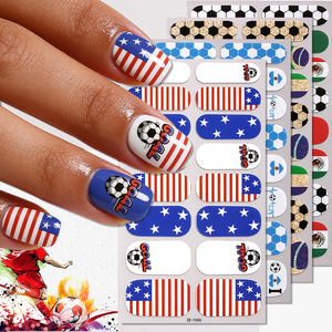 <span class=keywords><strong>En</strong></span> Stock, Adhesivos para <span class=keywords><strong>Uñas</strong></span> con Diseño de la Bandera Nacional de la Copa Mundial de Fútbol, sin Lámpara UV, Resistentes al Agua - Product Image 6