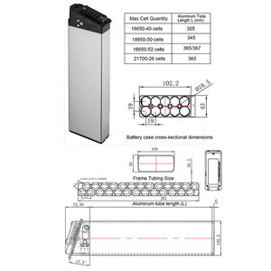 Boîtier de <span class=keywords><strong>batterie</strong></span> pliable pour vélo électrique Coque amovible pour cellules lithium 18650 et 21700 - Product Image 2