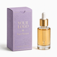 Boîtes en papier gaufrées 3D de luxe violettes avec logo personnalisé, estampage à chaud doré, motif Sakura élégant, pour sérum visage, soins de la peau, cosmétiques