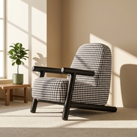 Fauteuil d'appoint en tissu, fabrication directe usine OEM ODM, structure en bois de frêne massif, confort rafraîchissant et doux, pour chambre, appartement, hôtel