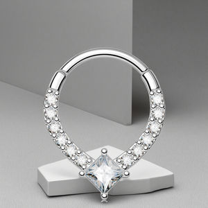 Helix Daith <span class=keywords><strong>Piercing</strong></span> pour femmes hommes <span class=keywords><strong>narine</strong></span> <span class=keywords><strong>Piercing</strong></span> clair CZ larme Septum Clicker acier inoxydable Cartilage boucle d'oreille - Product Image 4