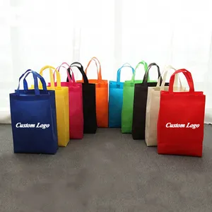 Оптовая продажа, сумки из нетканого полипропилена с индивидуальным принтом логотипа, экологически чистые сумки для выставки, шоппинга, нетканые сумки