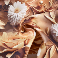 Robe élégante de luxe à fleurs 3D personnalisée, anti-boulochage, 100% polyester, 70 GSM, tissu léger tissé, impression numérique