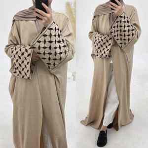 Sharut 2025 Abito Musulmano Turco per Eid Ramadan, Kimono Modesto per Ragazze, Abaya Dubai con Ricami in Crepe Palestinese - Product Image 5