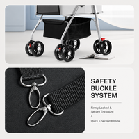 Poussette pliable pour animaux de compagnie, classique, 4 roues, écologique, pliage rapide à une main, sac de transport portable pour animaux de compagnie, pour chiens de petite/moyenne taille