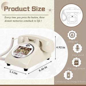 Teléfono Fijo para Bodas con Libro de Visitas en Video, Grabadora de Voz y Audio, Modelo Feiyaqi F16 con 32 GB de Memoria para Fiestas y Cumpleaños - Product Image 4