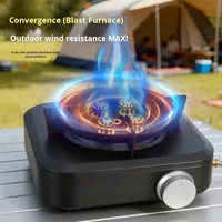 Réchaud à gaz portable coupe-vent à flamme haute, type cassette à cinq brûleurs, pour le camping et les activités de plein air