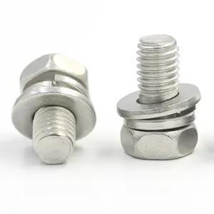 stainless steel cross recessed hexagon head bolt Phillips Hex Head screw Washer Set M6 carbon steel machine screws