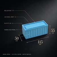 Op maat gemaakte mini verzendcontainer blikken doosje 115x50x55 mm matte blikken doos voor snoep en chocolade 10 kleuren groothandel OEM