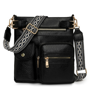 Vente en gros de <span class=keywords><strong>sac</strong></span> à bandoulière en cuir PU pour femmes de style vintage sacs de haute qualité <span class=keywords><strong>sac</strong></span> à bandoulière multifonctionnel à poches multiples pour femmes - Product Image 2