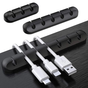 Organizador de Cables Adhesivo con 3/5/7 Clips, Soporte para Cables de Escritorio, Organizador de Cables para Auriculares, Material de Oficina, Material Escolar - Product Image 1