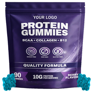 Gomitas de Proteína de Suero Sin Gluten, Gomitas Sin Carbohidratos a Base de Plantas 4 en 1 con Colágeno y Vitamina B12 para Antes y Después del Entrenamiento - Product Image 1