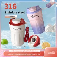 Mug à café isotherme en acier inoxydable 316 avec sangle, personnalisable, cadeau pour homme, femme, étudiant, utilisation en voiture, extérieur, 12-24 heures