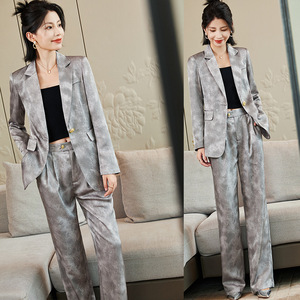 Women's Ink Wash Suit Set XN 9181 Polyester Crepe Anti-Wrinkle Casual Professional Wear - Product Image 2