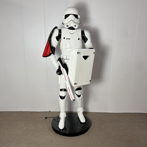 รูปปั้นทหารสามตัวทำจากไฟเบอร์กลาสสีขาวขนาดใหญ่รูปปั้นดาวสงครามสตอร์มทรูปเปอร์ - Product Image 3