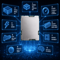 Processeur Xeon Gold 6448Y 32 cœurs 64 threads 2,1 GHz 4,1 GHz Turbo LGA4677 DDR5-4800 Enterprise IT Testé