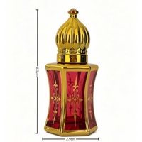 Flacon de parfum en verre de 6 ml, design taille de poignet, avec rouleau en filigrane doré, pour applicateur à bâtonnet, buse de pulvérisation, flacon rechargeable pour huile Attar, bouchon à vis