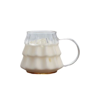 M 350ml tasse à café en verre transparent avec poignée forme d'arbre de Noël lait petit déjeuner tasse en verre cuisine verres pour cadeaux - Product Image 5