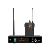 Système de monitoring intra-auriculaire sans fil avec commutateur stéréo/mono, entrées/sorties XLR/RCA, portable pour utilisation sur scène et avec microphone de conférence