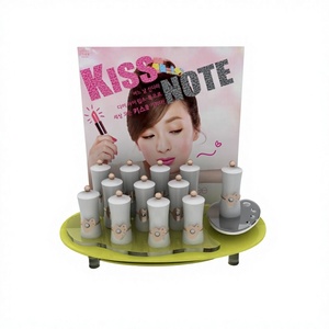 Lipstick Display Stand with Rotating Tiered Shelf for Cosmetic Showcase Desktop Use Modern Style Matte Finish - Product Image 1