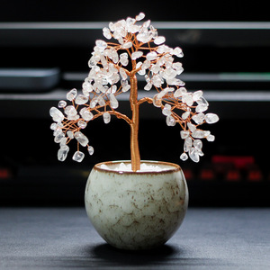 Citrine <b>Crystal</b> <b>Tree</b> Handmade Money <b>Tree</b> Ceramic Base Home Decoration Ornament - Product Image 5