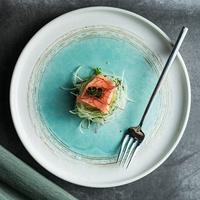 Assiette en céramique minimaliste japonaise NEWELL, assiette plate en céramique pour restaurant, hôtel, dîner à domicile et événements de mariage