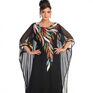 Abaya Modeste Style Dubaï pour Femmes, Meilleure Vente à Prix Abordable, Nouveau Design, en Polyester Brodé de Perles, Coupe Ajustée, Longueur au Sol, Vente en Gros - Product Image 1