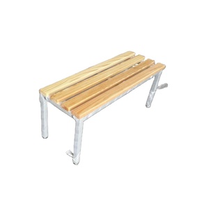 Banco de Estilo Moderno de Acero y Madera de Pino para Gimnasio, Parque o Sala de Espera, Banco de Asientos de Madera para Exhibición - Product Image 6