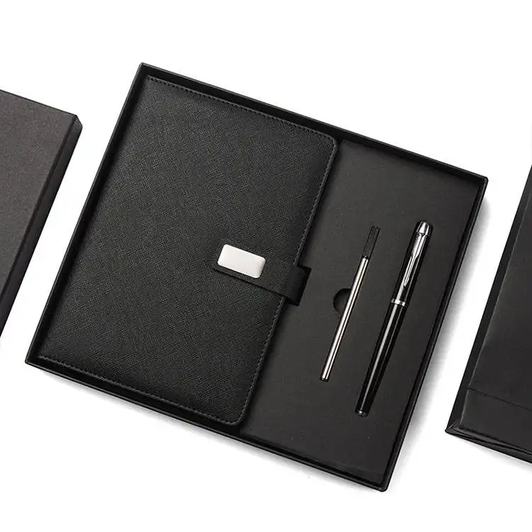 Company luxury business notebook agenda 2023 Gift box promotion notebook corporate gift set items with logo