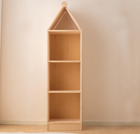 Forme de maison en bois enfants étagère à jouets étagère en bois vitrine ouverte bibliothèque de rangement 3 niveaux armoire de rangement organisateur