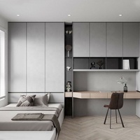 Meubles de chambre à coucher sur mesure, lit tatami, design complet avec armoire, design simple, rangement
