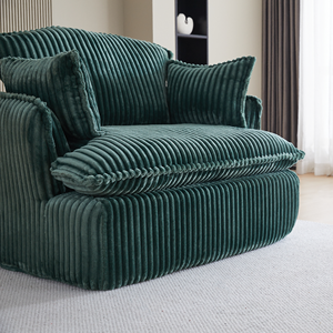 Sofá Modular Moderno Tapizado, Otomana Cuadrada, Tela Resistente, Sofá Cama de Una Plaza, Cojín Relleno de Esponja, Verde - Product Image 6