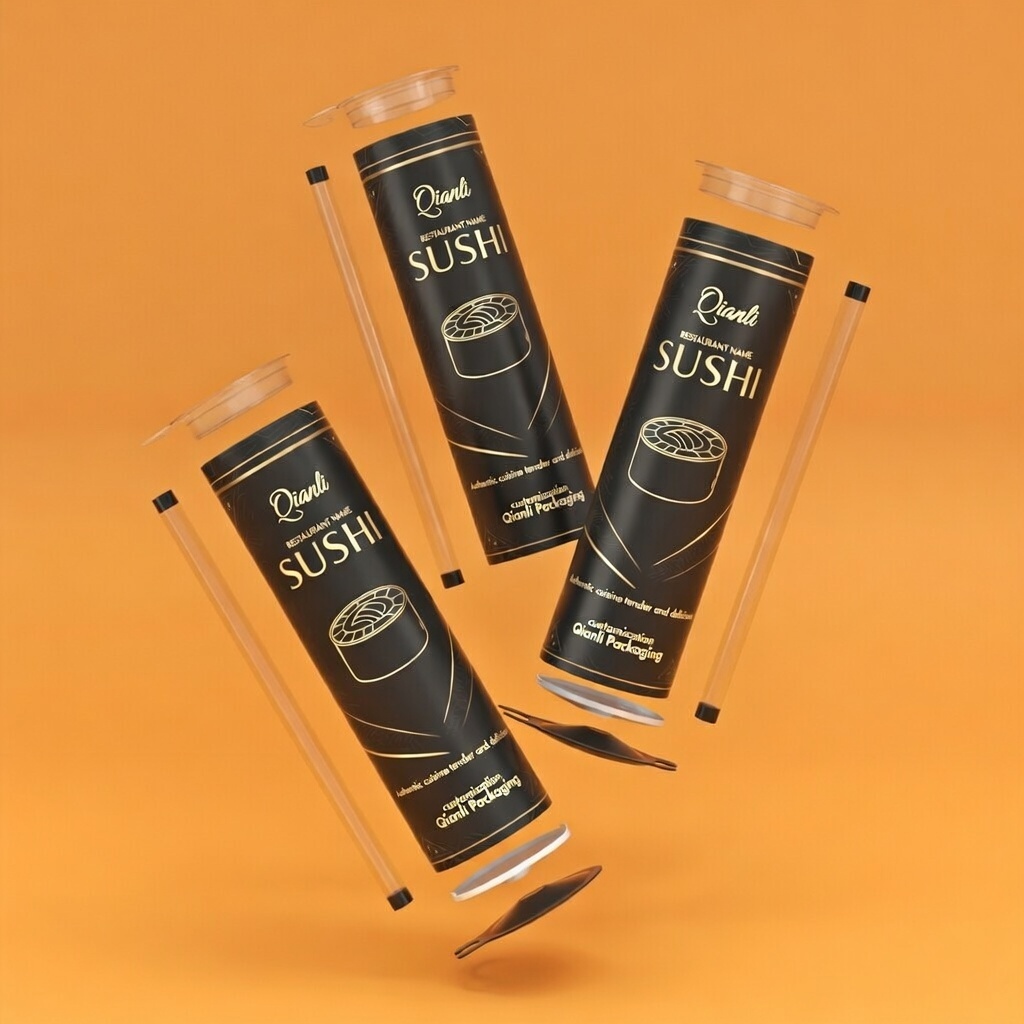 Factory Wholesale Push Container Cylinder Packaging Eco Friendly Custom Printed Takeout Sushi Pop Paper Tube