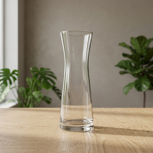 <b>Clear</b> Glass Carafe <b>Vase</b> Modern Round Water Pitcher Flower Vessel for Home Decor - Product Image 1