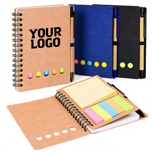 WSY042 Bloc-notes en kraft personnalisé avec logo d'entreprise, stylo, notes adhésives, carnet imprimé, promotion, ensemble bloc-notes et stylo personnalisé - Product Image 1