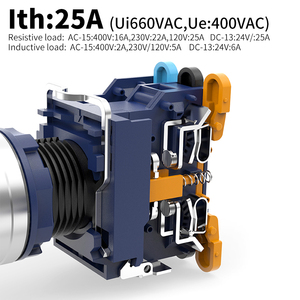 Interruptor iluminado de alta corriente LANBOO, circuitos NO/NC personalizados, interruptores giratorios momentáneos/con enganche LED multicolor de 9-220V - Product Image 3