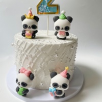 Niedlicher Panda Baby-Shower Tortendekoration Liebliche Mini-Panda-Spielzeuge Kuchendekoration