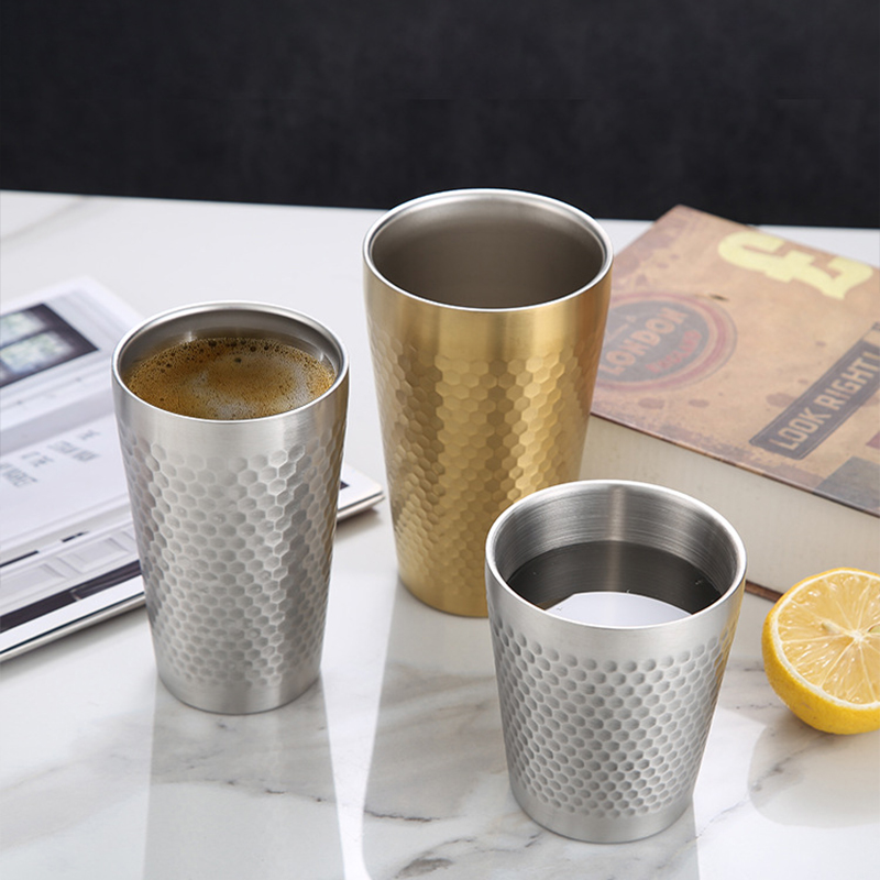 Korean Stainless Steel Drinking Cups Utensils For Restaurant Dual Insulated Beer Mug