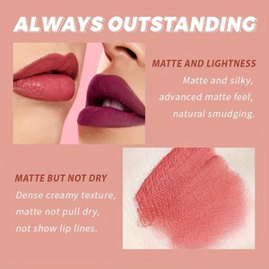 OEM/ODM personalizado al por mayor 6 colores lápiz labial de larga duración impermeable antiadherente taza acabado mate lápiz labial esmalte de labios - Product Image 3