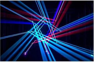 Luci a Testa Mobile Laser LED RGBW a 6 <span class=keywords><strong>Occhi</strong></span> 500mW con Controllo DMX512, Colore Rosso, Luci da Palco a Testa Mobile Laser a 6 <span class=keywords><strong>Occhi</strong></span> - Product Image 4