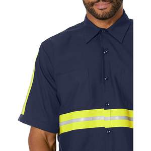 Monos de manga corta para hombre Red Kap, camisa de trabajo Industrial de visibilidad mejorada, transpirable, antiestático, construcción de poliéster - Product Image 4