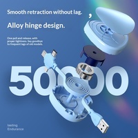 Kabel Pengisi Daya Cepat 3-in-1 Macaron Bracket Storage 120W 6A dengan Konduktor Tembaga Murni untuk Konektor Data /Android Type-C USB-A