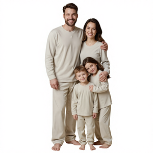 Set di Pigiami Familiari Hongbo OEM, Vendita all'Ingrosso, in Bambù, Spandex e Cotone, Autunno e Inverno, OEM ODM, Coordinati per Mamma, <span class=keywords><strong>Papà</strong></span> e Figli - Product Image 2