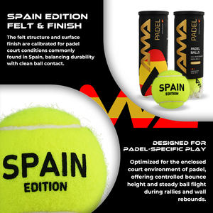 Pelotas de Pádel de Caucho Crudo Presurizado, Alto Rendimiento, Competición Profesional, OEM <span class=keywords><strong>AMA</strong></span>, Modelo España - Product Image 4
