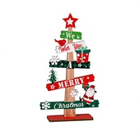 Maßgefertigtes Mehrschichtiges Weihnachtsbaum-Tischschild aus Holz, Lasergraviertes Desktop-Weihnachtsbaum-Ornament Feiertagsdekoration Großhandel Handwerk