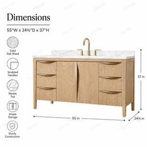 <span class=keywords><strong>Mobile</strong></span> <span class=keywords><strong>Bagno</strong></span> Moderno in Rovere Pinnacle, Lavabo con Top in Marmo Carrara a 6 Cassetti e 2 Ante, <span class=keywords><strong>Mobile</strong></span> Lavabo di Lusso per Villa, Soluzione di Archiviazione Versatile - Product Image 5