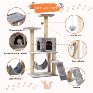 Torre de árbol de lujo para gatos con rascador, <span class=keywords><strong>muebles</strong></span> de madera para mascotas de Sisal, marco de escalada para casa bonita del fabricante - Product Image 4